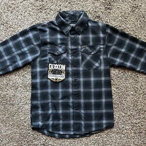 DIXXON limited edition Continental 10 YR Flannel, new, small, black grey plaid